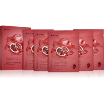 KORIKA SuperFruits Pomegranate - Set of 5 Hydrating Face Sheet Masks set de măști de față la un preț mai avantajos cu efect de hidratare Pomegranate - imagine 2